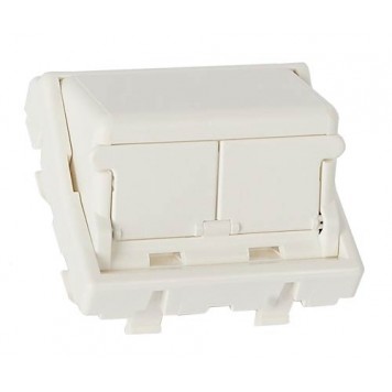 Адаптер внутрішній 2 х RJ-45 Mini-com із захисними шторками Panduit CFPFS2SAW